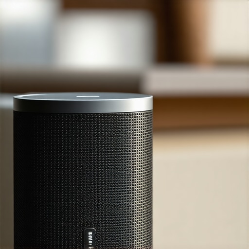 High-quality Bluetooth speaker outdoors in natural environment