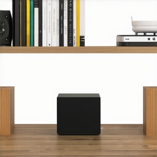 Modern home interior showing bookshelf speakers and Bluetooth speaker setup for optimal sound