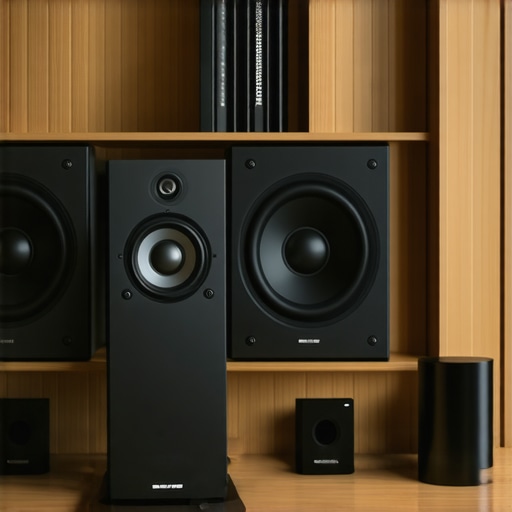 A contemporary living room featuring bookshelf, tower, and wireless speakers setup for optimal sound
