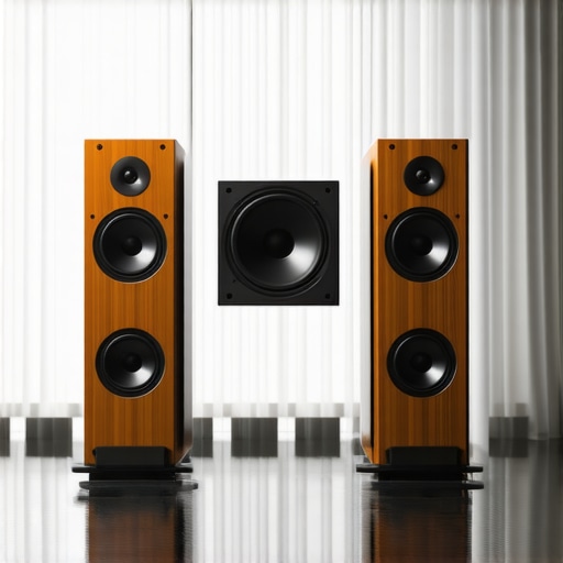 Close-up of ribbon tweeters in high-end bookshelf speakers