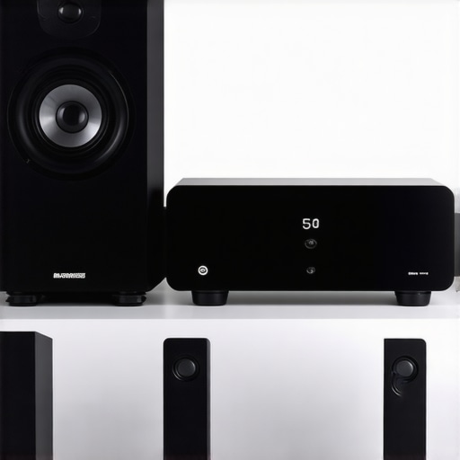 Minimalist Hi-Fi System A sleek, clutter-free hi-fi listening space with wireless speakers and concealed wiring.