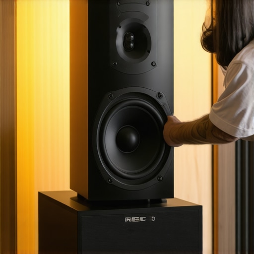 Technician cleaning tower speakers with microfiber cloth to ensure optimal performance